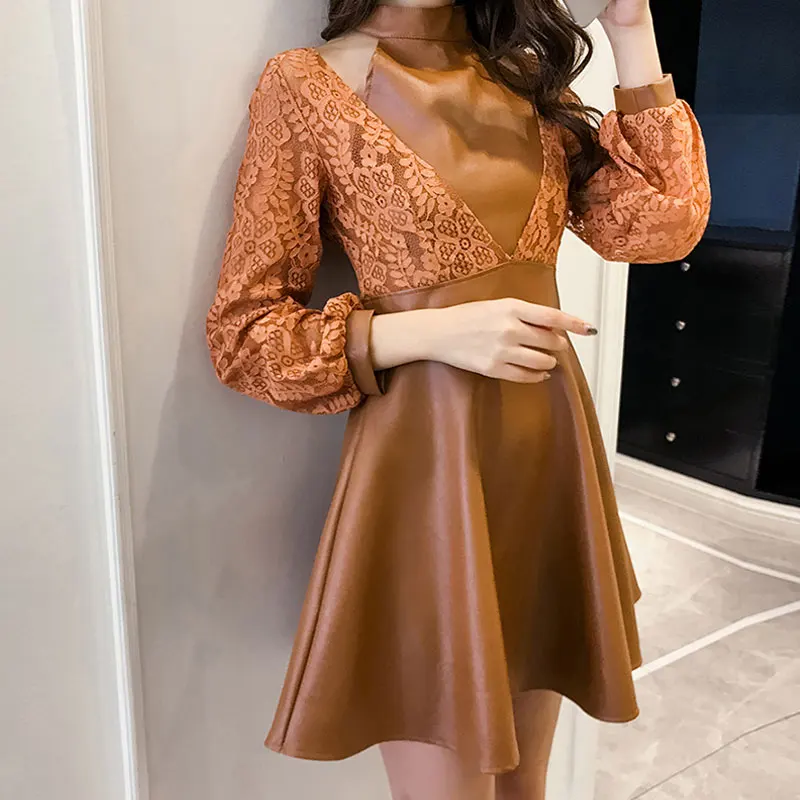 Новинка осени moda feminina винтажное открытое элегантное платье женская одежда