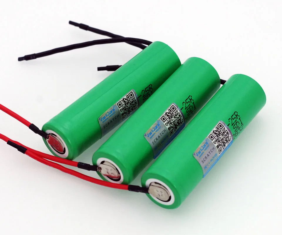 Varicore New 18650 2500mAh Battery INR1865025R 3.6 V Discharge 20A Dedicated Power + DIY Silicone Line |
