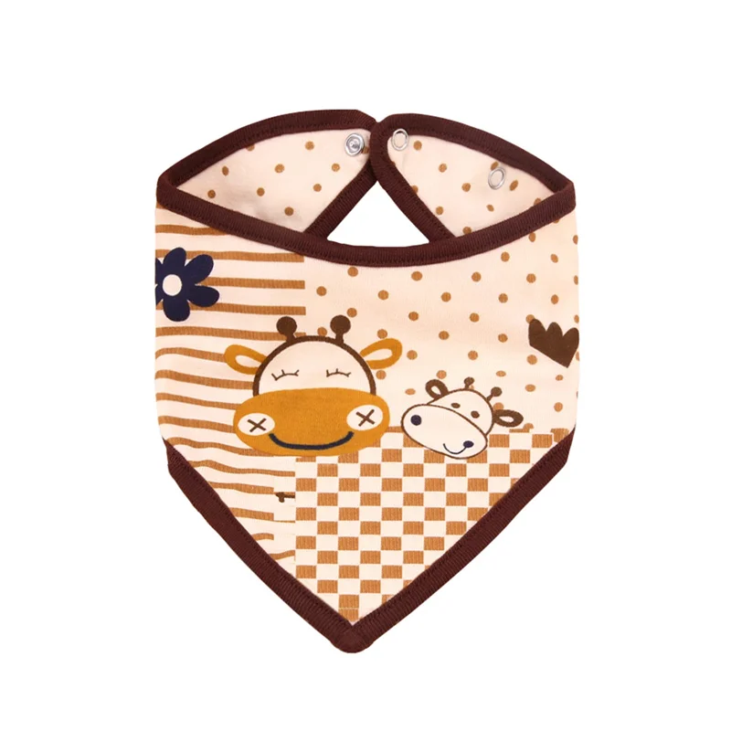 4 шт. Детские Мультяшные нагрудники корова Детская бандана хлопок Двусторонняя