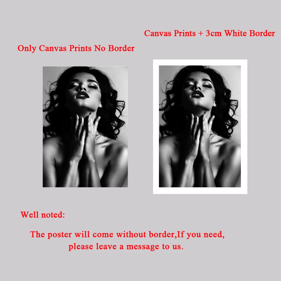 Постеры и принты Женский портрет абстрактный Черный Белый Лист Веснушка Холст