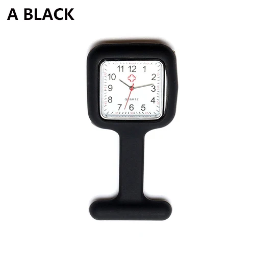 Style A Black Силикон Медсестра часы Брошь Туника Брелок часы с бесплатной батареей доктор медицинская новая система прямых поставок - Цвет: Style A Black