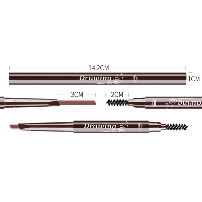 Double Ended Eyebrow Pencil Waterproof Long Lasting No Blooming Rotatable Triangle Eye Brow Tatoo Pen Eye brow Makeup Set Beauty