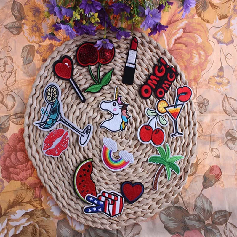 Смешанные блестки патчи для одежды термоклейкие аппликации с вышивкой сделай