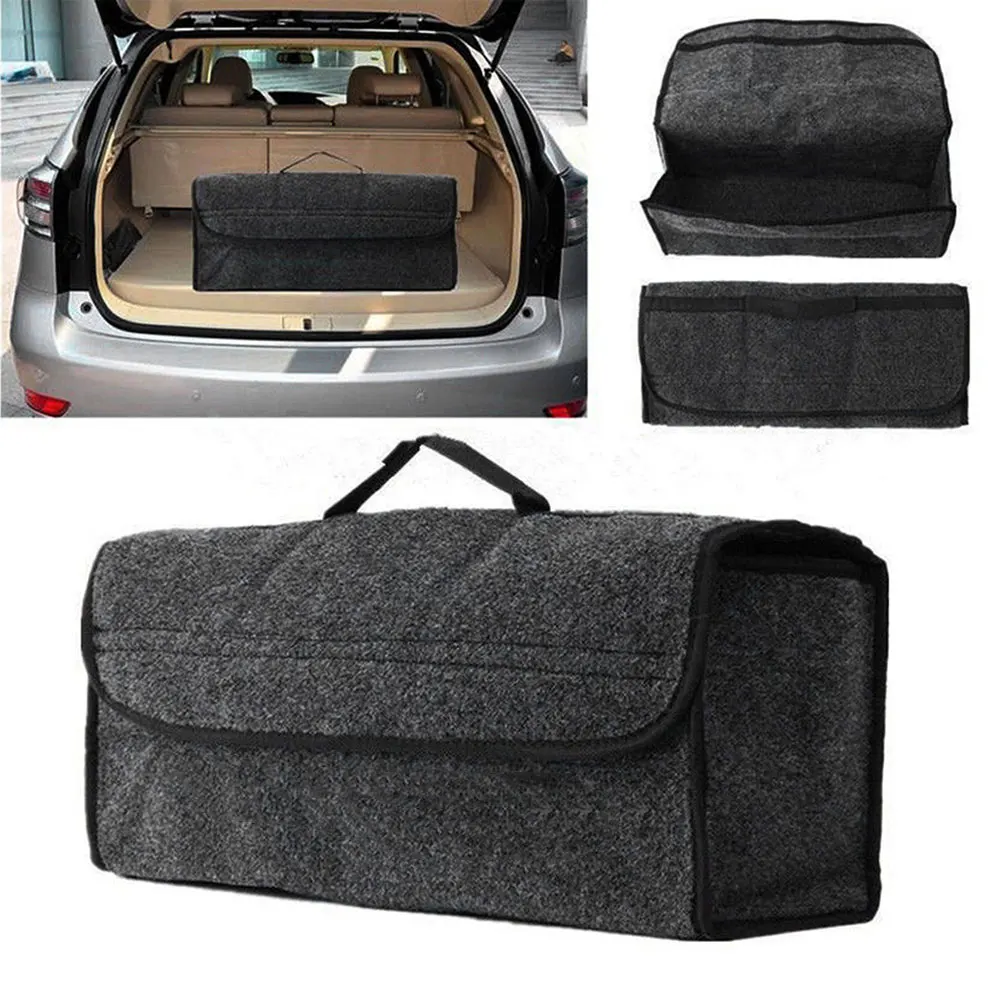 

Do New Foldable Car Storage Bag Felt Cloth Trunk Organizer Collapsible SUV Auto Interior Tidying Container Bags Box 2017