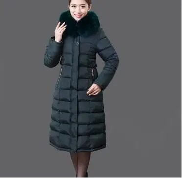 Army green YAGENZ6XL зимние парки пальто с капюшоном женская одежда элегантное тонкое плотное хлопковое длинное пальто теплая куртка женская - Цвет: Army green