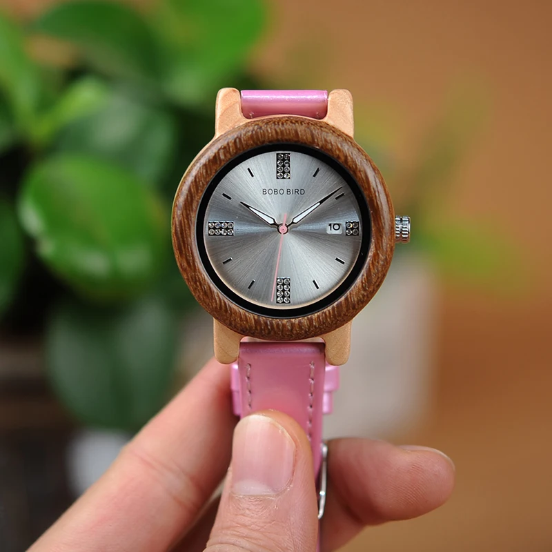 BOBO BIRD женские часы Relogio Feminino стразы женские кварцевые часы с датой Дисплей отличный подарок для подруги W-aP29