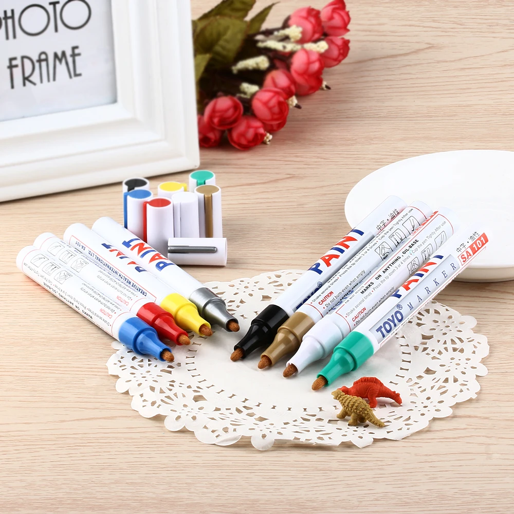 1 шт. красочные краски маркер ручка Шин Резиновый Металл для стекла дерева камня