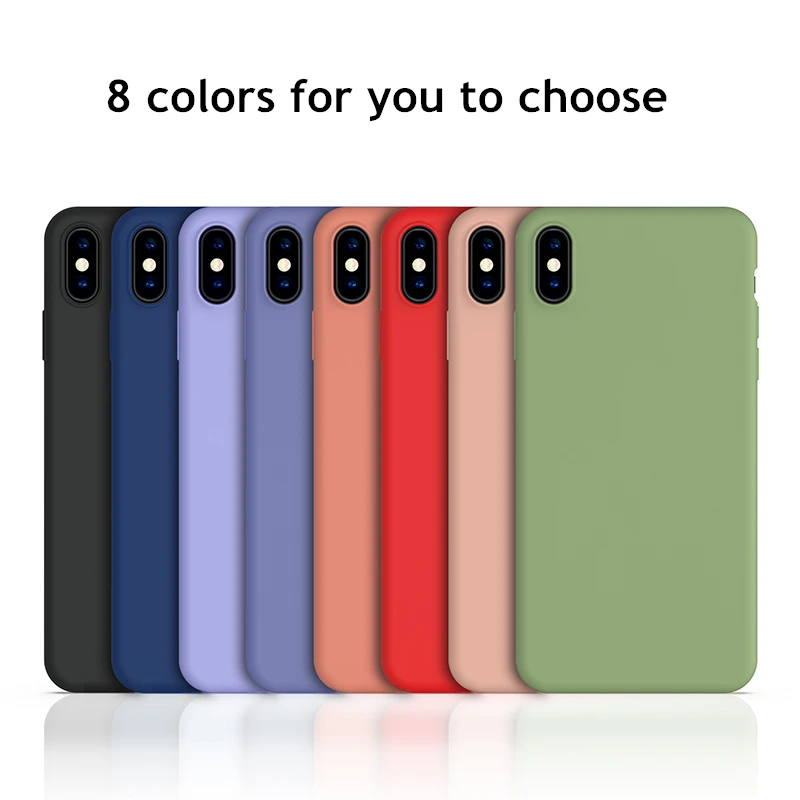 Жидкий силиконовый чехол для телефона iPhone X XS XR 6S 7 8 Plus 11 Pro Max 12 противоударный
