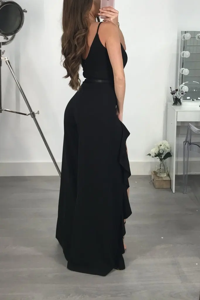 Элегантный Летний комбинезон женский на бретелях спагетти с оборками верхняя