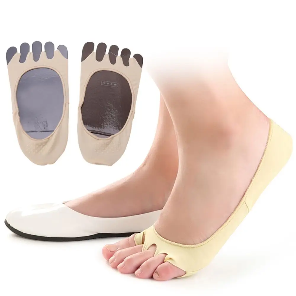 Fashion Women Foot Care Massage Toe Socks Five Fingers Fish Mouth Leaking Compression Boat Dancing Hosiery|Носки| |