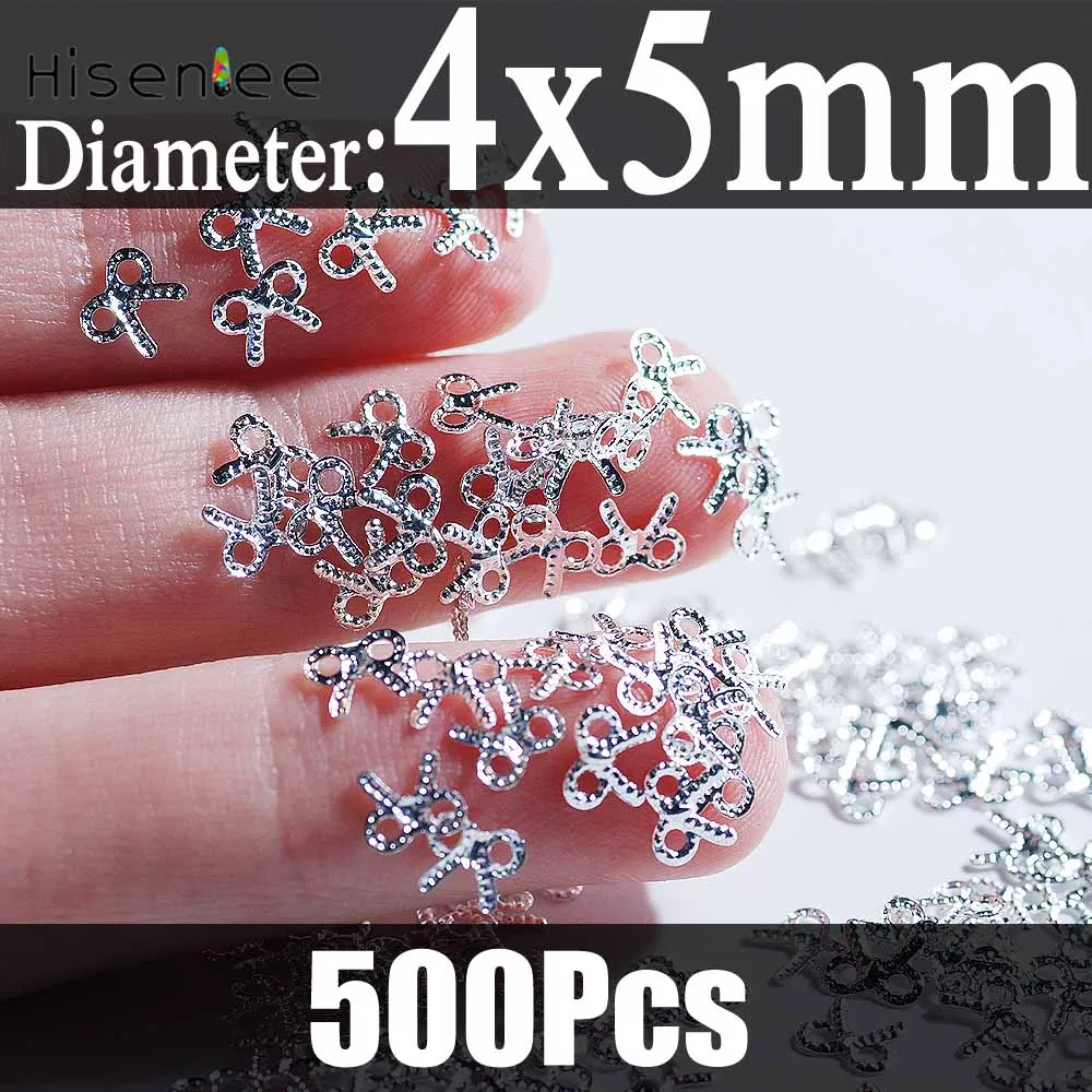 Butterfly Knot Корейская мода стиль Серебряный океан ракушка шаблон 3D дизайн ногтей, заклепка шпильки Морская звезда оболочка украшение с якорем панк дизайн аксессуар - Цвет: Butterfly Knot