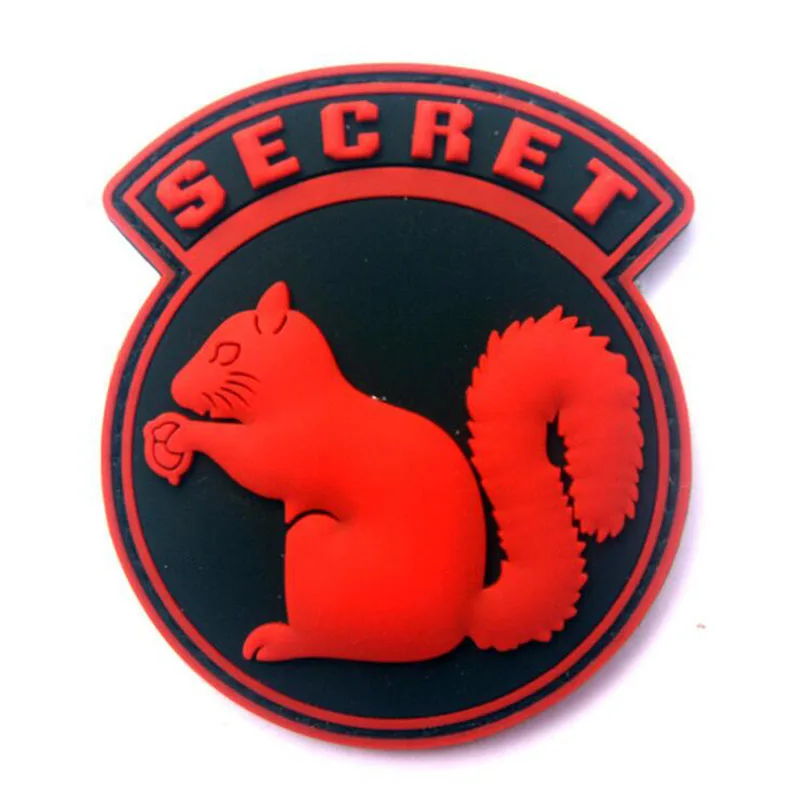 3D Униформа черный логотип Top Secret белка ПВХ Резиновый значок тактический рюкзак жакет нарукавная повязка военные значки - Цвет: red