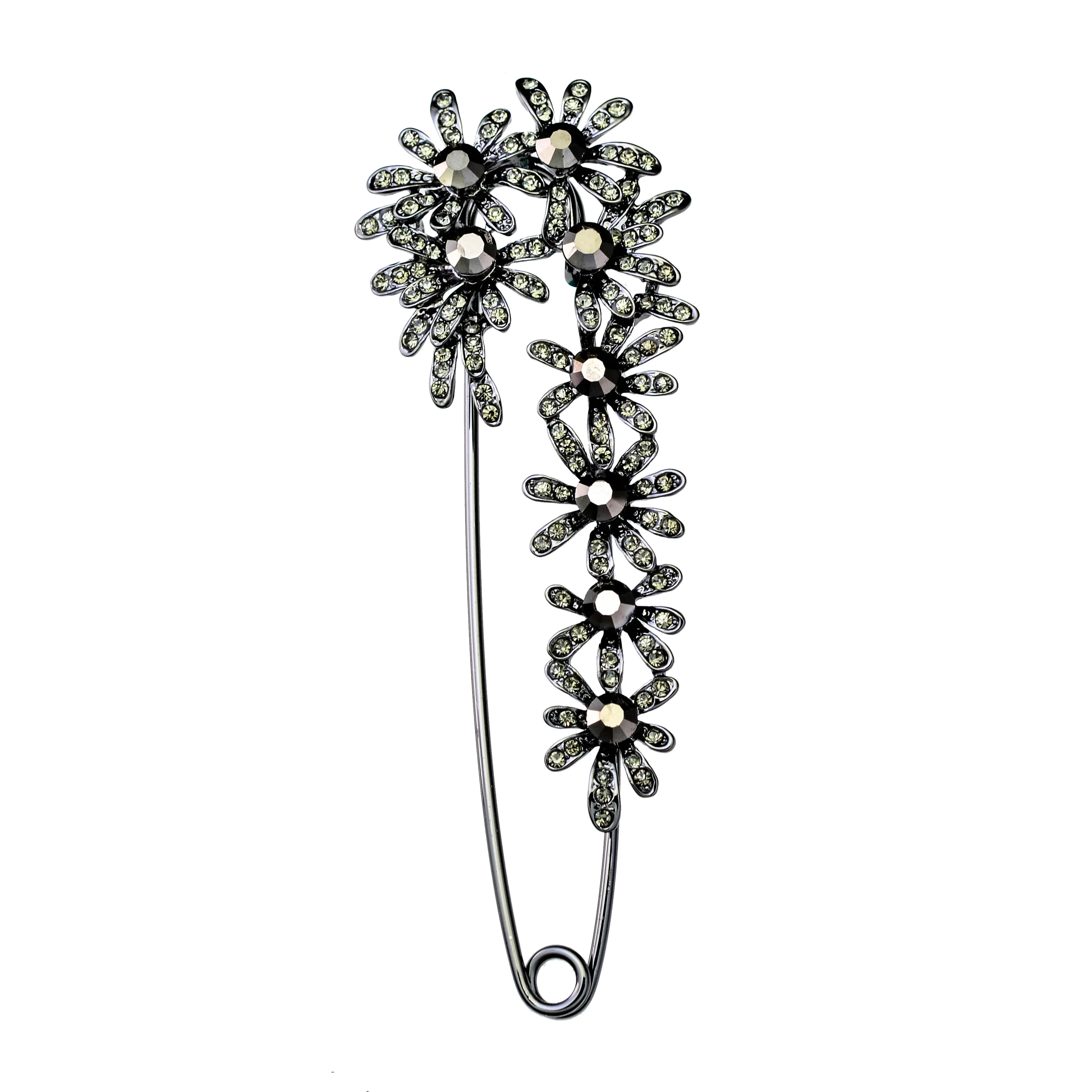 length 10cm big size daisy golden/silver Rhinestone pin for coat shawl Brooch Broche Producto Clothings Accessories gift | Дом и сад