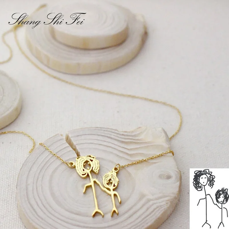 Детское ожерелье с рисунком индивидуальное художественное для детей подарок