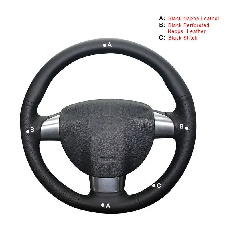 Top Layer Leather Автомобильная Оплетка на Руль Обложка для Ford Focus 2 2005-2011(3-спица) салона авто-Стайлинг Авто Чехлы для рулевого колеса кожа - Название цвета: Top Layer Leather