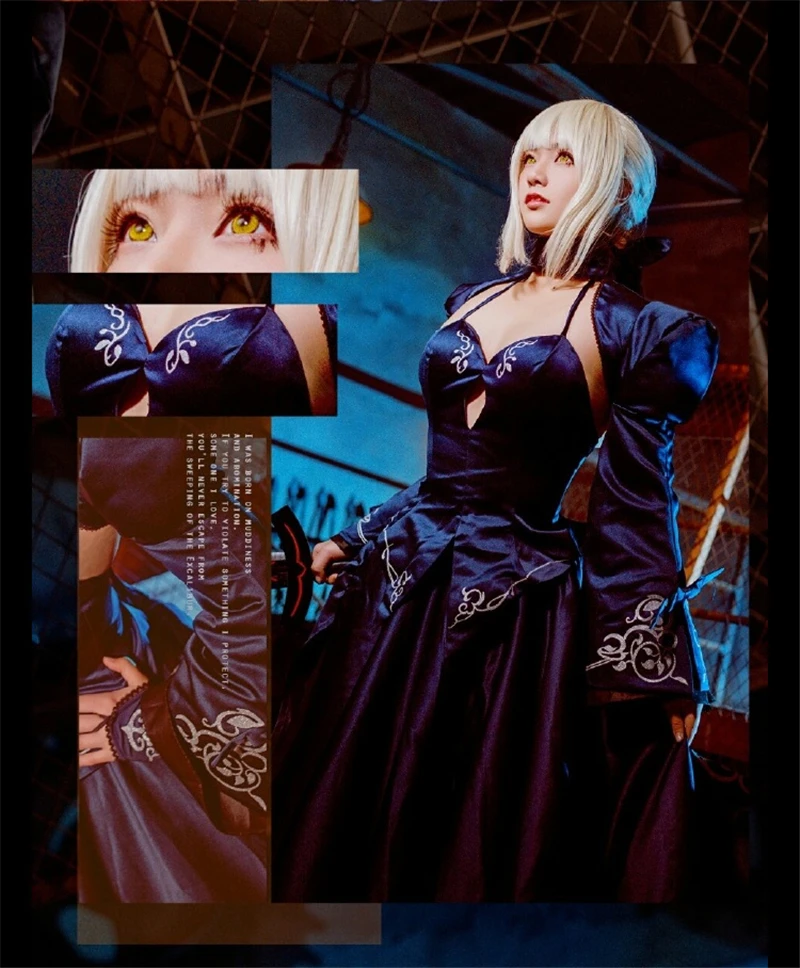 Игра FGO Fate Grand Order альтер из новеллы Fate Saber вечерние платья для женщин Хэллоуин Рождество Cos косплей костюм