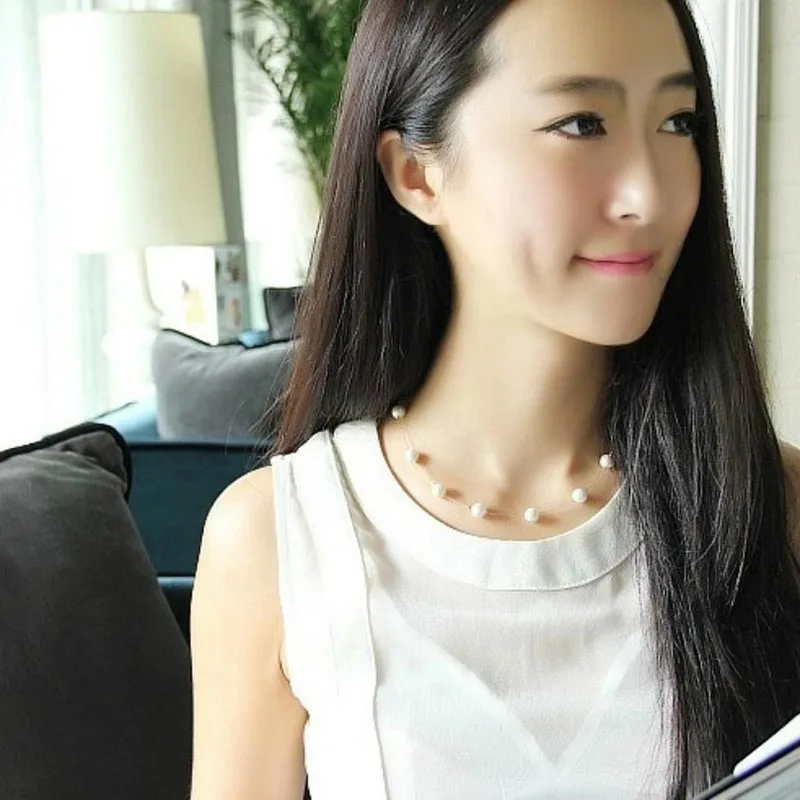 Корейское модное ювелирное изделие длинное ожерелье с разноцветным жемчугом