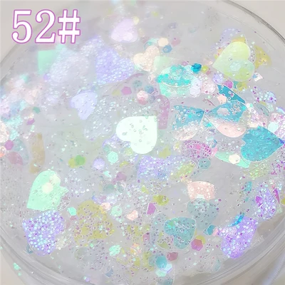 52 Ultrathin Sequins Nail Glitter Paillettes Irregular Rhinestone Eye Makeup Sequins Laser PET Sequin Nails Art Manicure Material - Цвет: 52