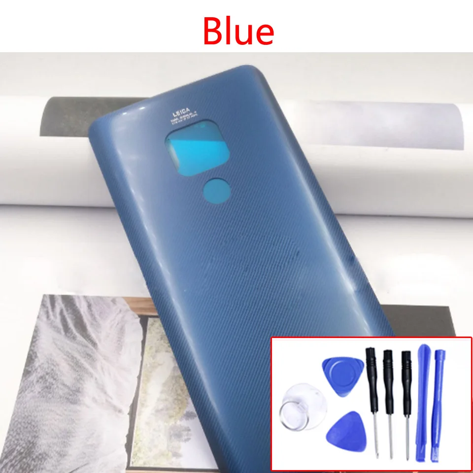 Blue-With Tool 6,5" Чехол На заднюю крышку для huawei mate 20 HMA-L09 HMA-L29 запасная задняя крышка батарейного отсека с клейкой наклейкой - Цвет: Blue-With Tool