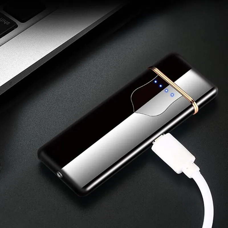 USB зарядка прикуриватель сенсорный экран переключатель двухсторонняя электрическая зажигалка ветрозащитный негорящий электронные зажигалки