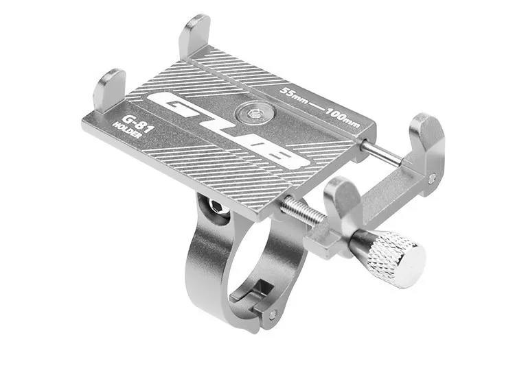 gray GUB G81 G-81 Aluminum Bicycle Phone Holder For Smartphone 3.5-6.2 inch Adjustable Support GPS Bike Phone Stand Mount Bracket - Цвет: gray