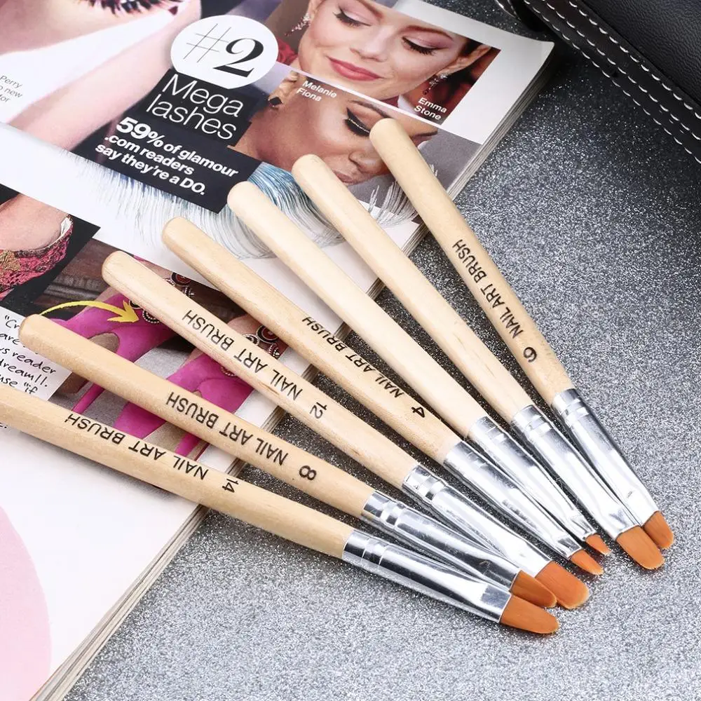 Новый 7 шт. ногтей Кисточки набор кристалл Лаки для Наборы Типсы Расчёски волос