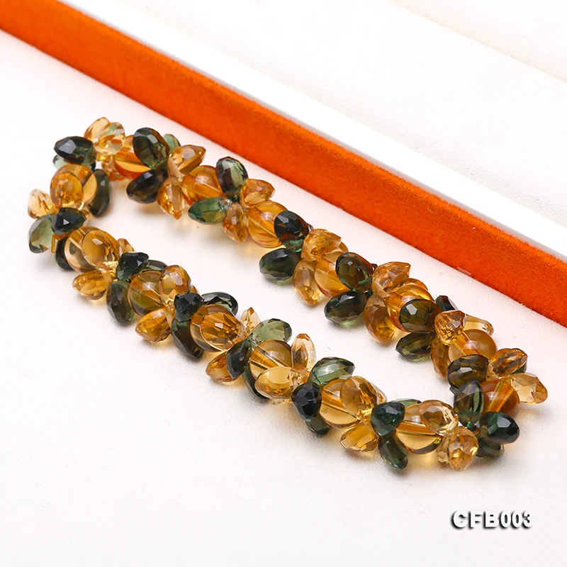 

JYX Natural sugar!Fine Thorough Citrine Bracelet faced 5*7mm yellow and green crystal bracelets 7.5" jewelry