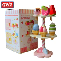 qwz baby toys simulation magnetic ice cream wooden toys pretend play kitchen food baby infant toys food birthday christmas gift