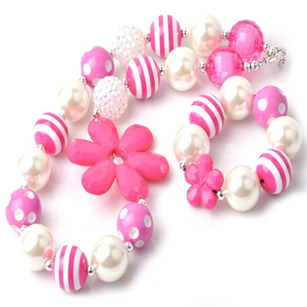 

wholesale 5PCS Real African Beads Jewelry Set Retail Dot Stripe Beads Chunky Necklace Set , Kids Hot Sassy Necklace&bracelet !!