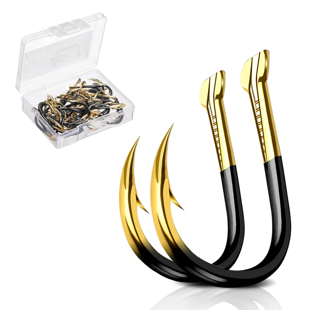 

DONQL 50pcs/lot Fishing Hooks Tungsten Steel Single Circle Fishhook 1#-15# Barbed Carp Fishing Hooks Sea Accessories Tackle