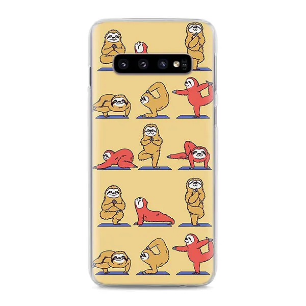 01 Yoga лень Роза телефон чехлы для samsung Galaxy S10e S10 S8 S9 плюс M10 M20 M30 A50 S6 S7 края Жесткий Чехол - Цвет: 01