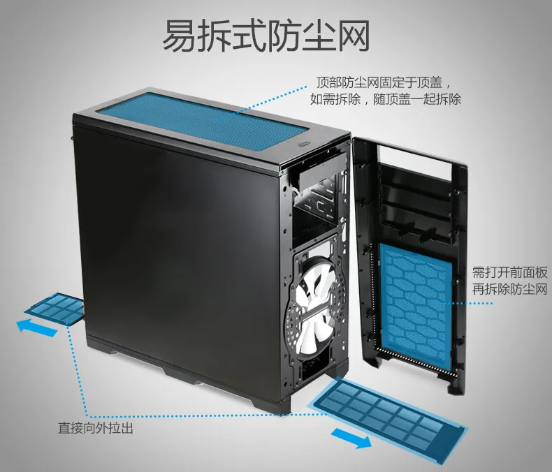PHANTEKS 614PC чехол для компьютера(поддержка 6 позиций жесткого диска/Поддержка EEB двойной материнской платы/задней линии/с 2 вентиляторами