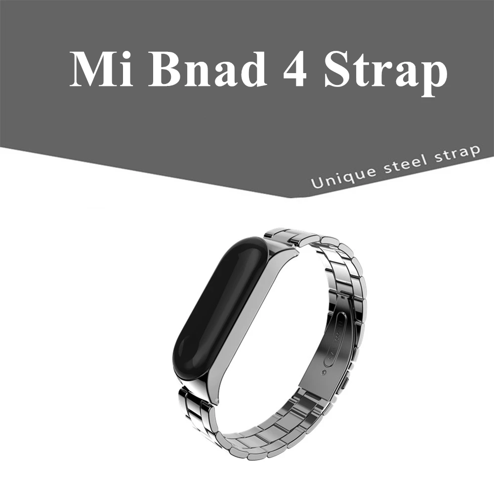 Mi Band 4 ремешок Безвинтовой браслет из нержавеющей стали умный Браслет my mi Band 4 Сменные аксессуары черный для Xiaomi mi band 4