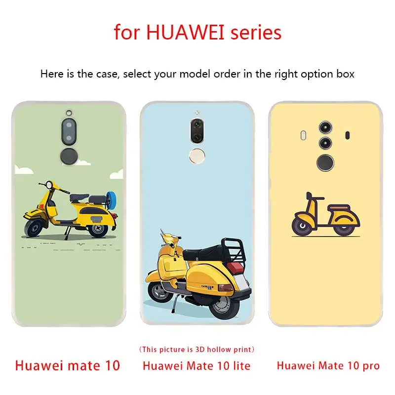 Чехлы для телефонов Vespa Scooter Huawei Mate 30 20 10 Lite Pro мягкий силиконовый чехол Y9 2019 2018 Nova 5T