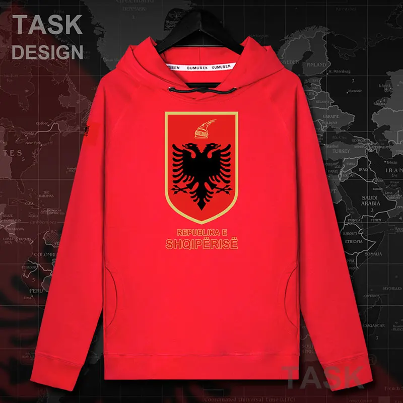 ALB Albania/мужская толстовка с капюшоном, пуловеры, толстовки, осеннее пальто, уличная национальная одежда, хип-хоп спортивный костюм, 20 - Цвет: hooded-red
