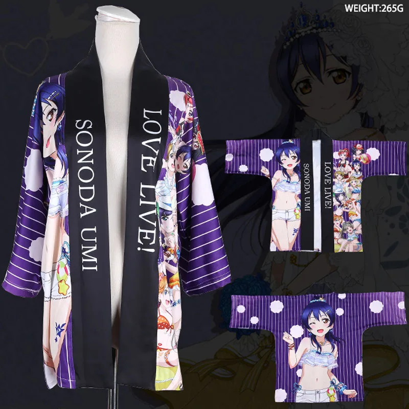 Love live Kousaka Honoka Minami Kotori плащ юката Косплей-костюм в стиле Love live! Японские мужские и женские кимоно повседневные Haori - Цвет: 1