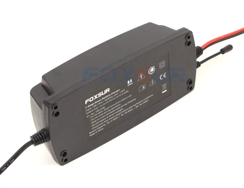 FOXSUR 12V 2A 4A 8A 7-stage Смарт Батарея Зарядное устройство, гель мокрый AGM Батарея типа& Charge ток выбирается, автомобиль, Батарея Зарядное устройство