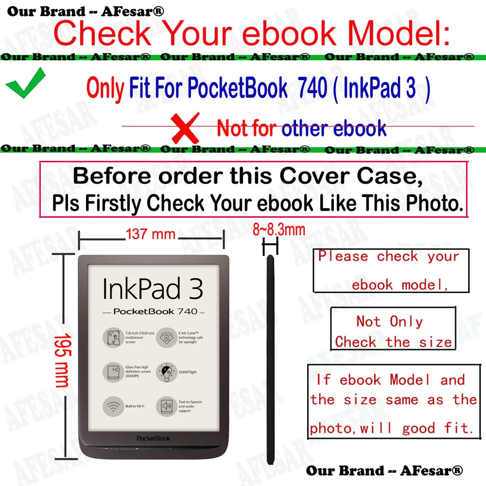 Чехол книжка для Pocketbook InkPad 3 и PocketBook 740 (7 8 дюйма)|Чехлы планшетов электронных книг|