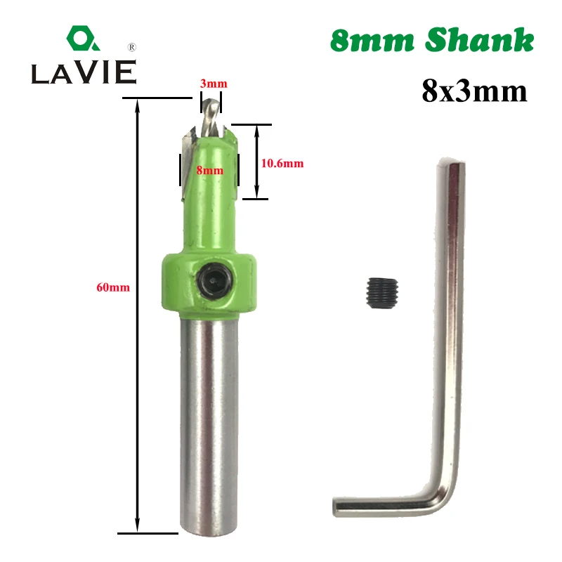 3mm 2pcs LAVIE 2 шт. 8 мм Хвостовик HSS деревообрабатывающий зенковочный маршрутизатор Набор бит Винт экстрактор Remon снос для древесины фрезерный резак MC02029 - Длина режущей кромки: 3mm 2pcs