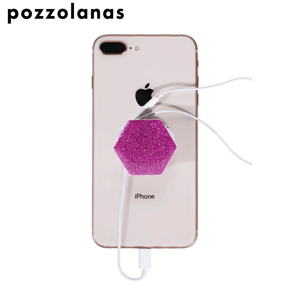 Pozzolanas Блестящий шестигранный держатель для мобильного телефона Подставка Iphone