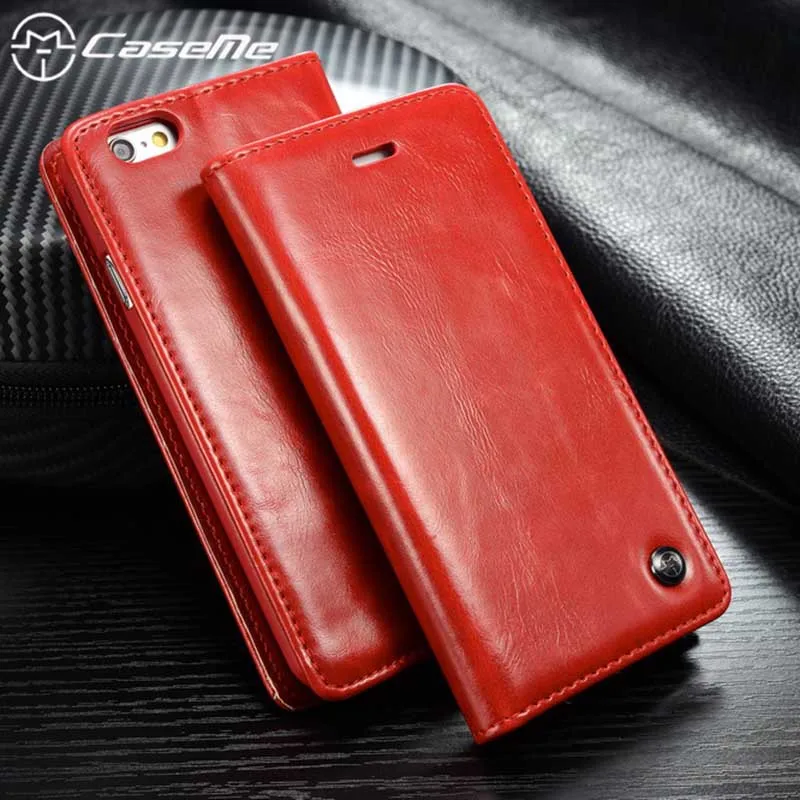 Оригинальный caseme для iphone 6S 5.5 дюйма плюс кожаный бумажник случаях Магнитная