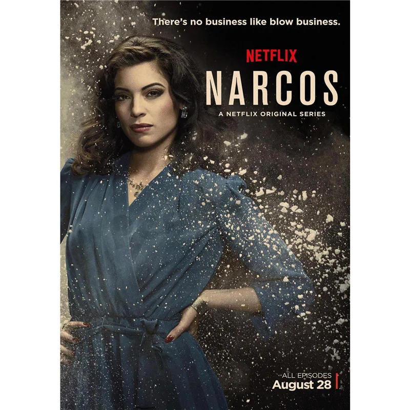 Синий Narcos украшение для домашнего интерьера Крафт Фильм плакат рисунок core наклейки на стену - Цвет: Синий