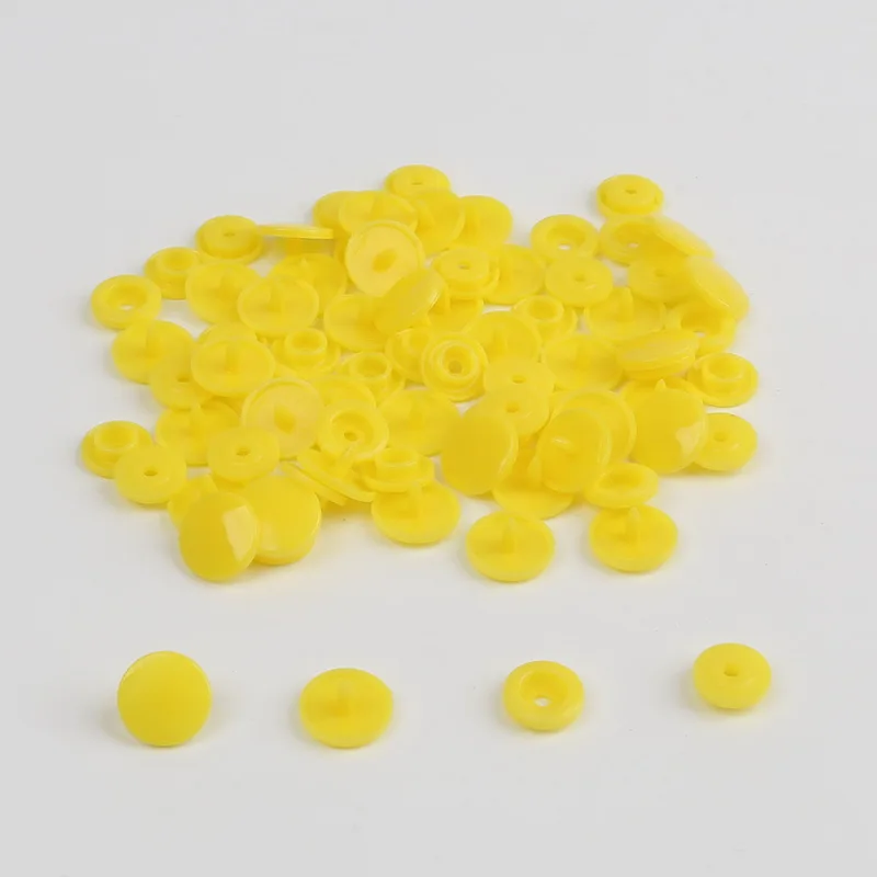Yellow 12 мм маленькие смолы застежки-кнопки Пресс кнопки 20/50/100/150 комплекты швейных встроенный пряжки Пластик Детские пряжки для одежды аксессуары для ручной работы - Цвет: Yellow