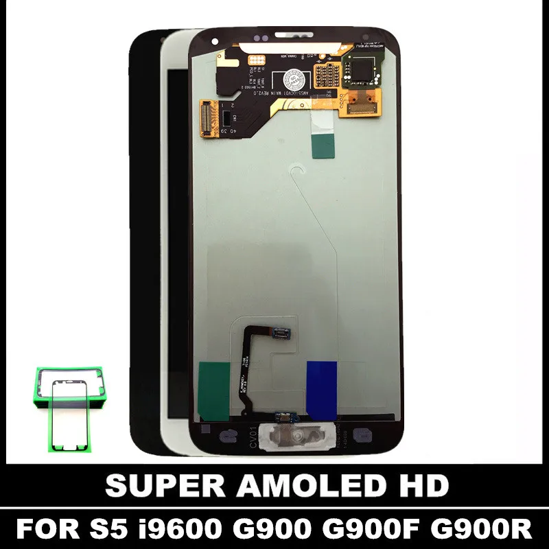 Высокое качество тест супер AMOLED LCDS для Samsung Galaxy S5 i9600 G900 G900F ЖК дисплей сенсорный
