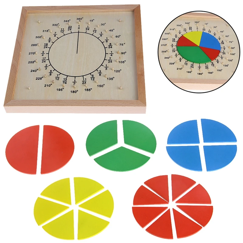 

Montessori Material Wooden Circular Fractions Scoreboard Kid Educational Toy
