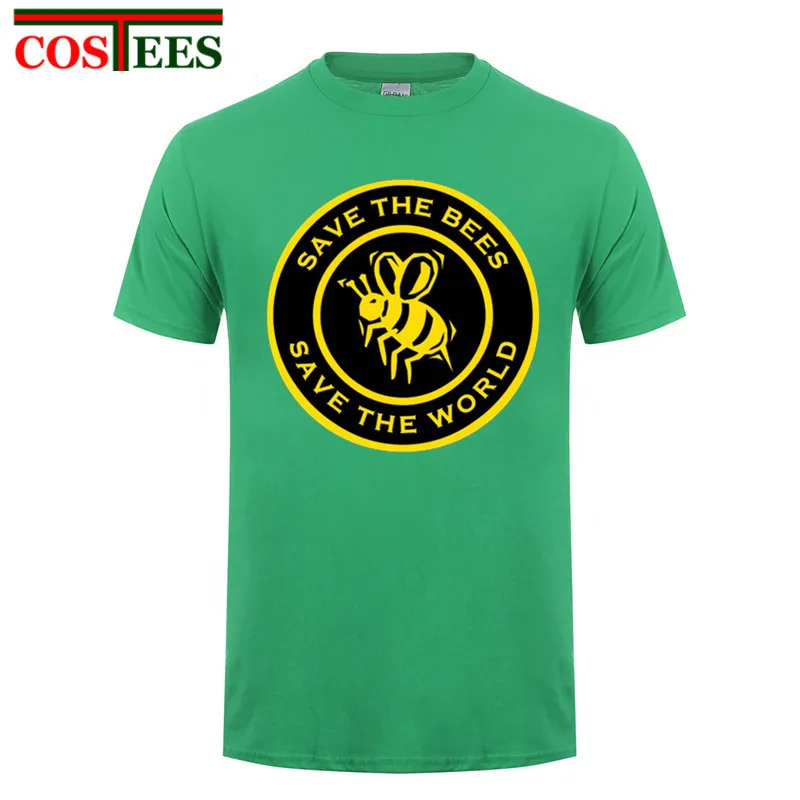 Модная мужская футболка Мужская с надписью Save the bees save world hombre camiseta vestido de verao