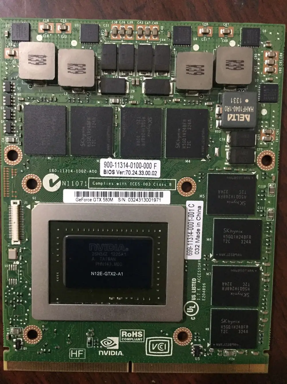 Видеокарта GTX580M GTX 580M N12E-GTX2-A1 2G MXM GDDR5 3MF8R 03MF8R CN-03MF8R для M17X M18X