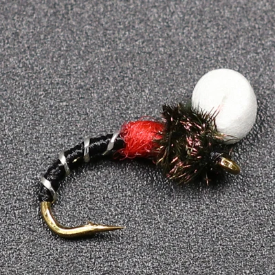 Black 12PCS 12PCS#14 Suspender Buzzer Nymph Fly Fishing Flies Trout Buzzers Red Orange Purple Green Chartreuse Black - Цвет: Black 12PCS