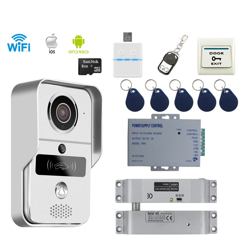 JEX умный дверной звонок с Wi Fi беспроводной видеодомофон комплект смартфона