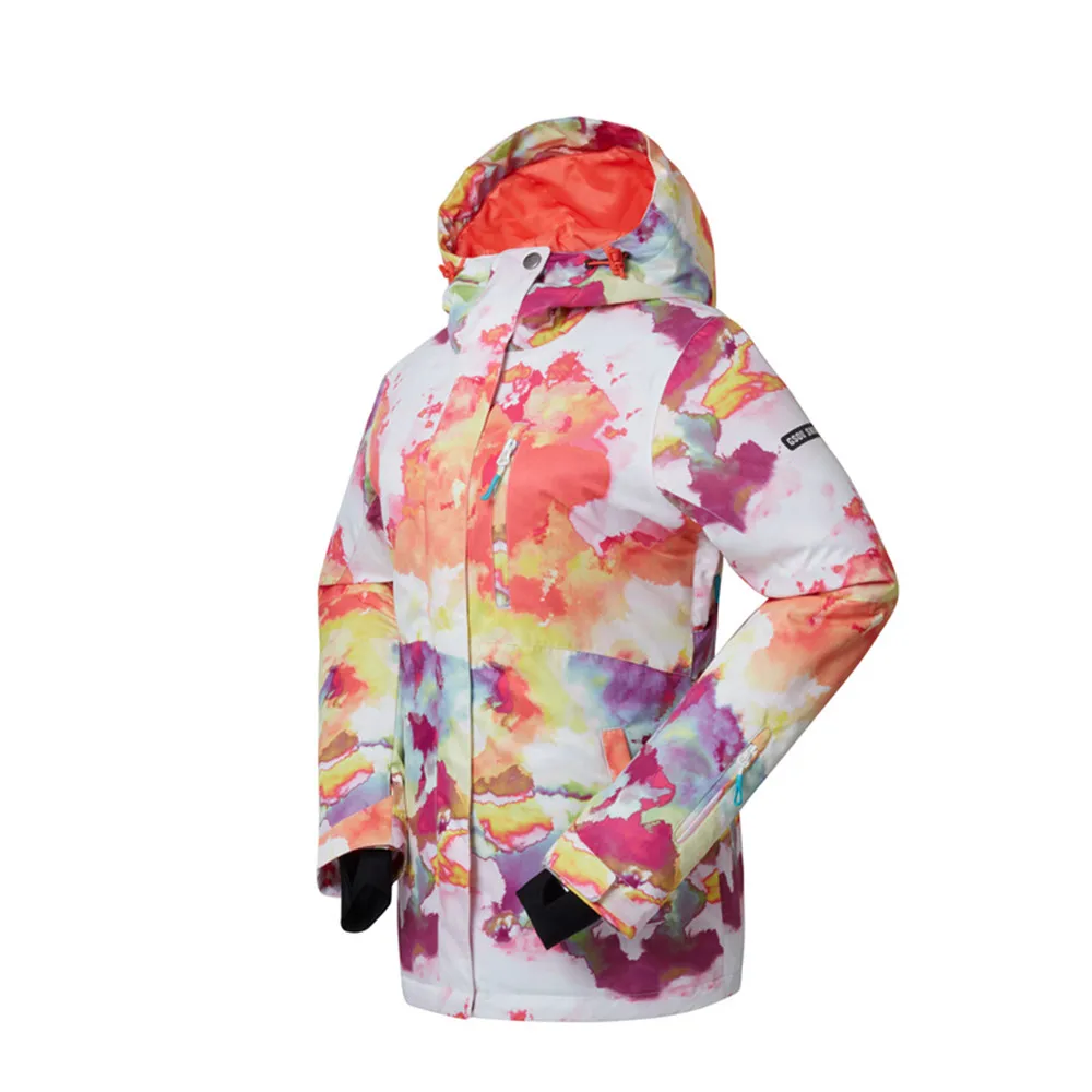 GSOU зимняя Брендовая женская лыжная куртка водонепроницаемая утепленная для